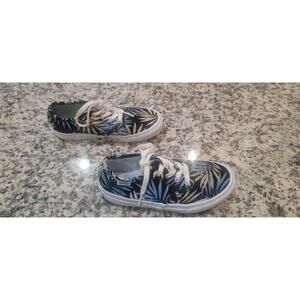 Vans Blue Canvas Palm Trees Youth Size 2